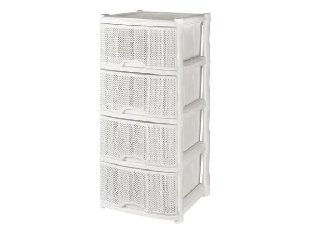 Комод Keeplex Ajur четырехсекционный 48х41х94,5см белое облако